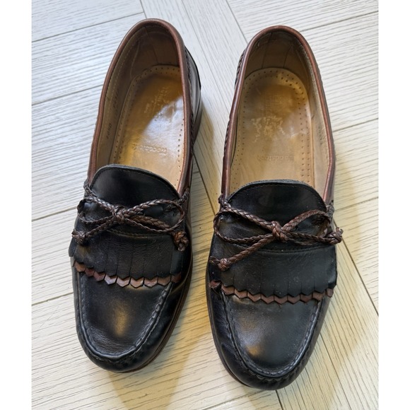 Allen Edmonds Loafers Woodstock 10.5 D Slip On Kiltie Tassel 2 Tone Shoes Preppy